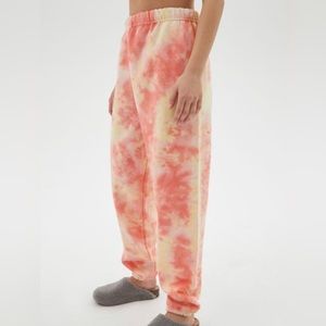 Urban renewal recycled muted flame tie dye sweatpants
